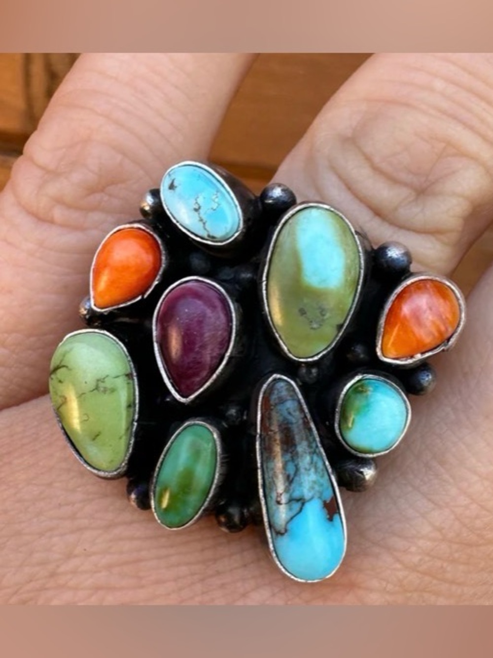 Navajo Multi Stone Sterling Ring